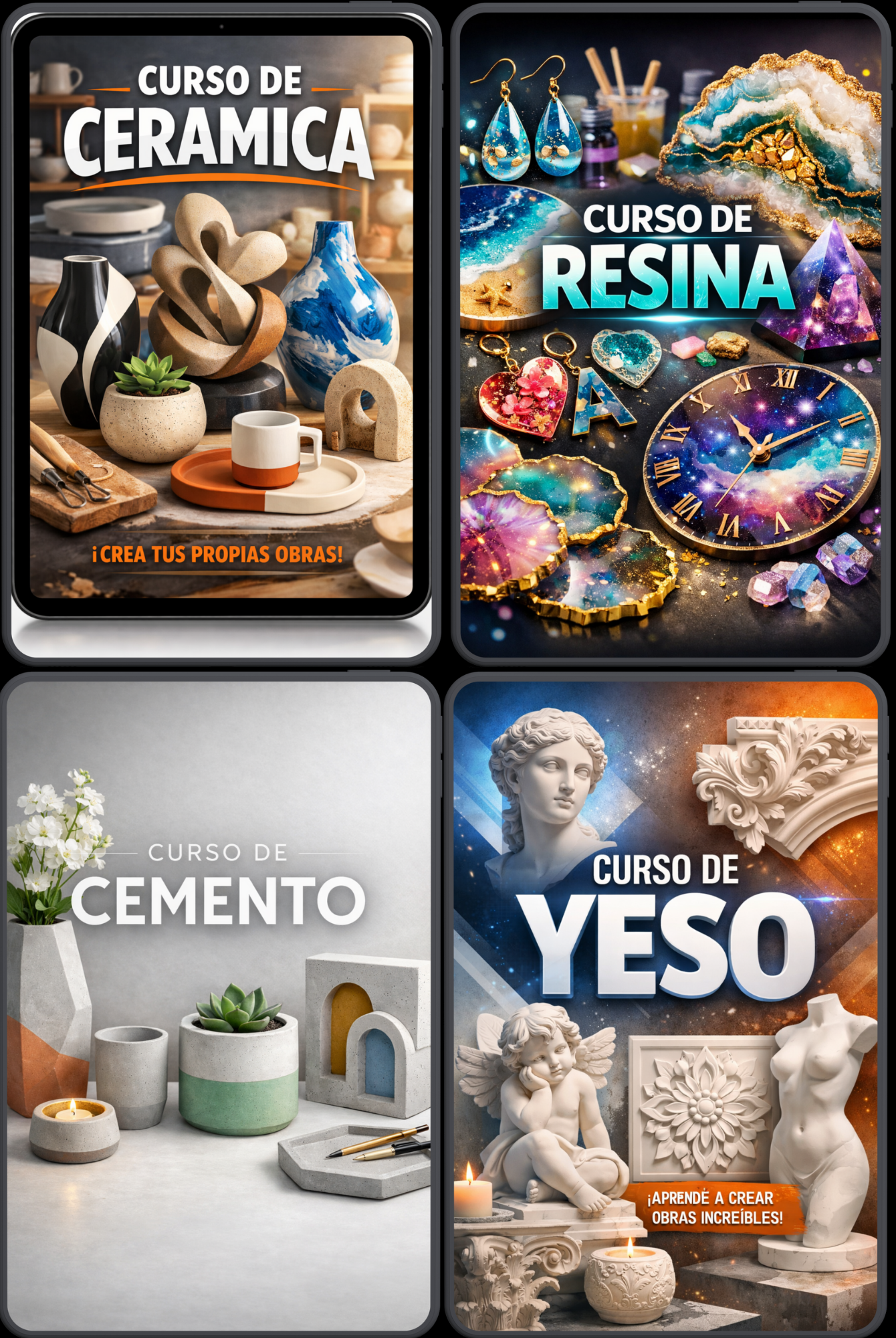 CURSO COMPLETO- YESO-RESINA-CEMENTO Y CERAMICA
